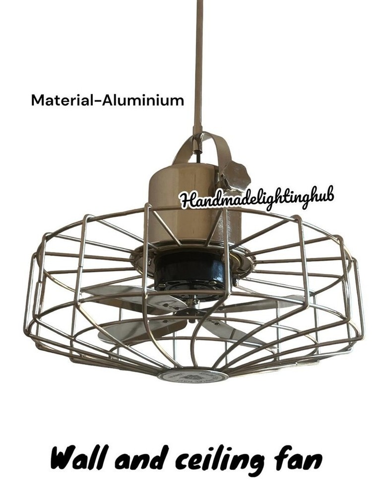 Industrial Ceiling Fan: Brown Finish, Adjustable Height