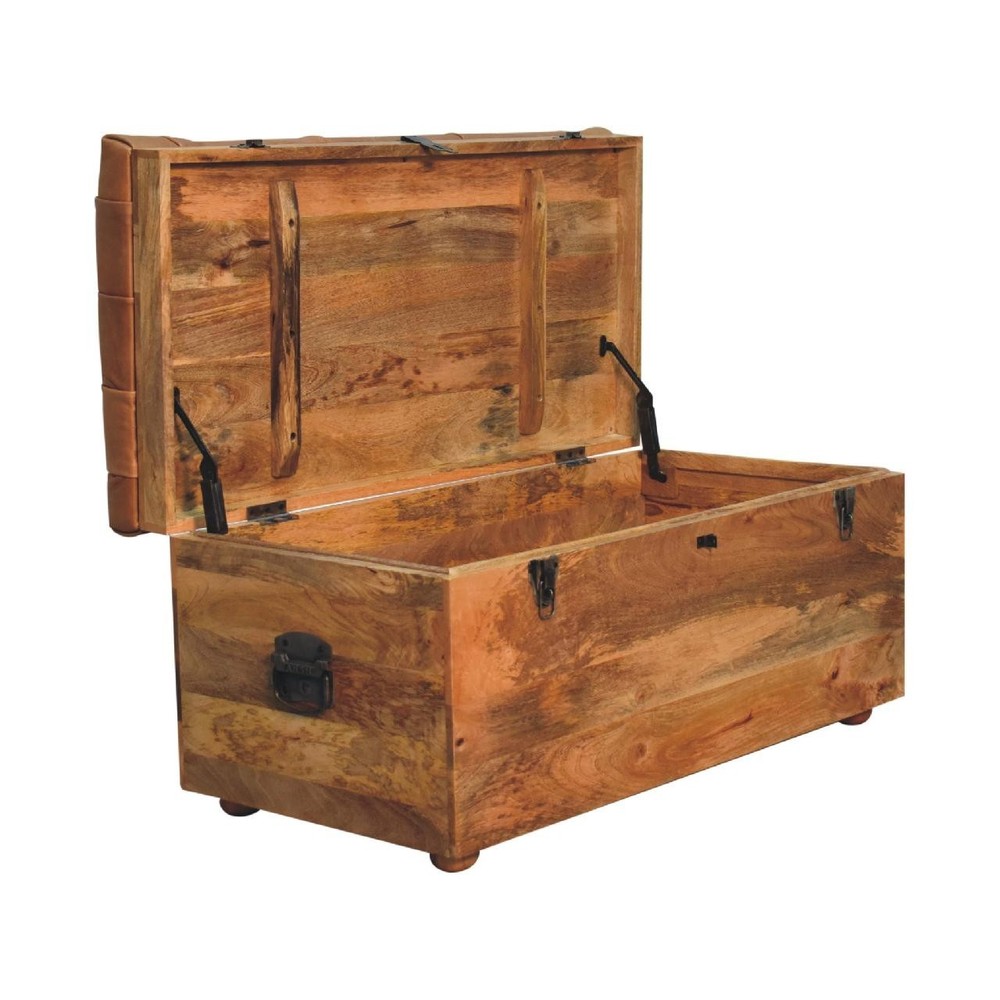 Solid Wood Upholstered Storage Trunk