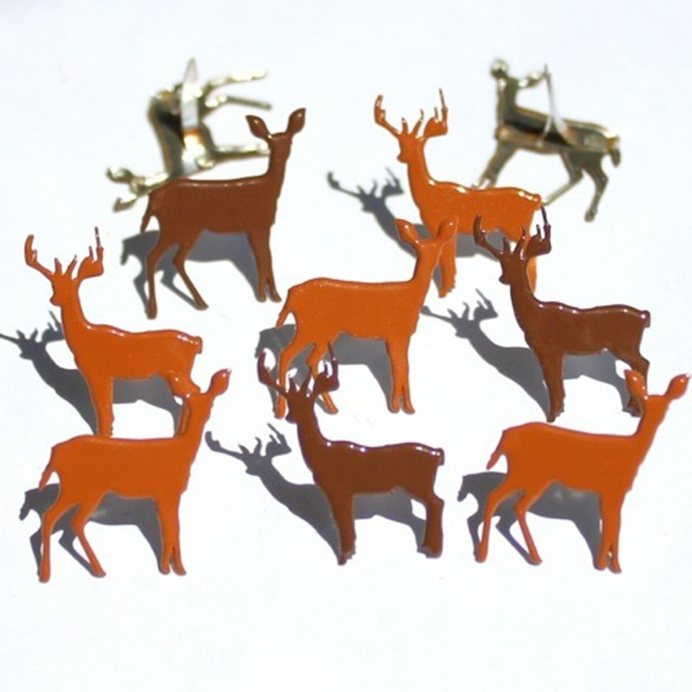 Eyelet Outlet Shape Brads 12/Pkg Deer