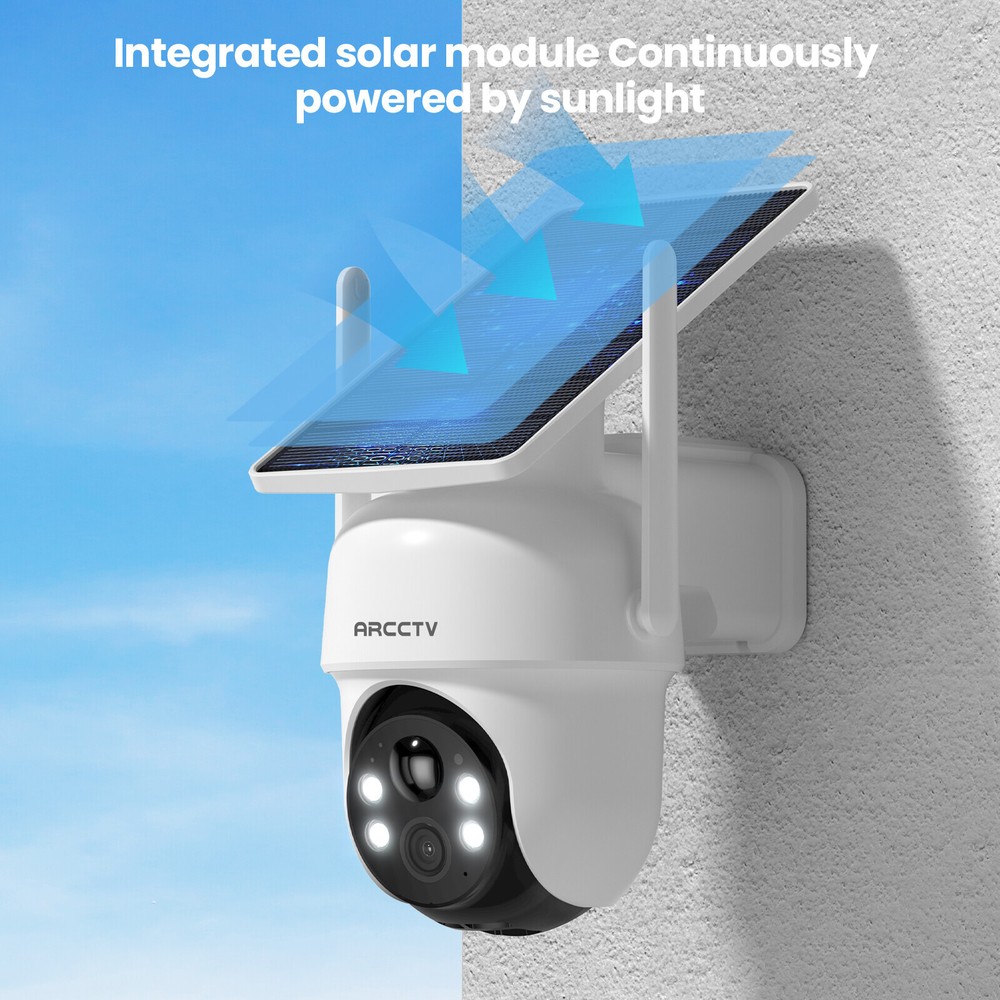 ARCCTV Wireless Solar Battery Powered Security Camera System Outdoor WiFi Audio