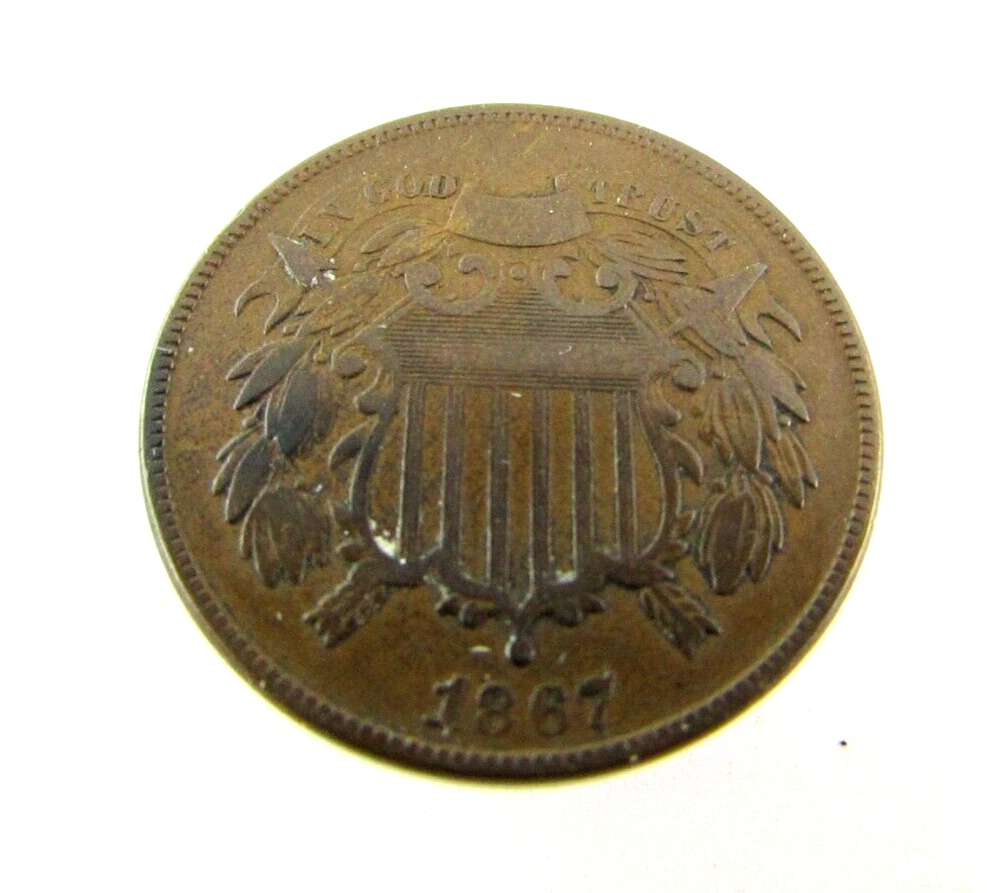 1867 2 CENT PIECE NICE DETAIL