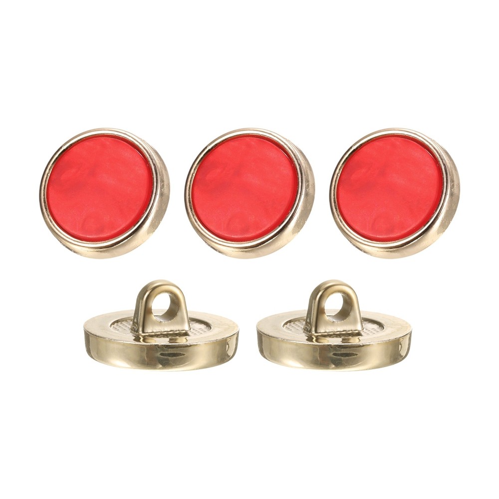 5Pcs Round Button, 18mm/0.7" Resin Decorative Pattern Button, Red