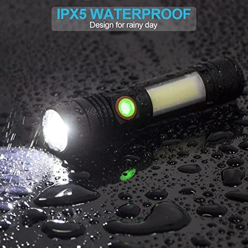 Rechargeable Flashlight, Super Bright LED Flashlight 2pack Magnetic Flashlight
