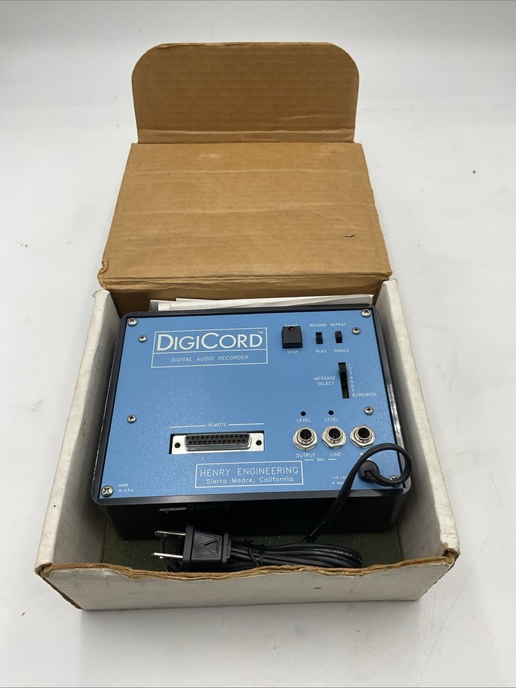 Henry Engineering DigiCord Digital Audio Recorder!!! S1