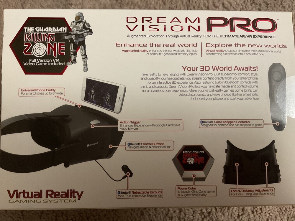 NEW VR GAMING DREAM VISION PRO Virtual Reality Smartphone Headset ISO/ Ready