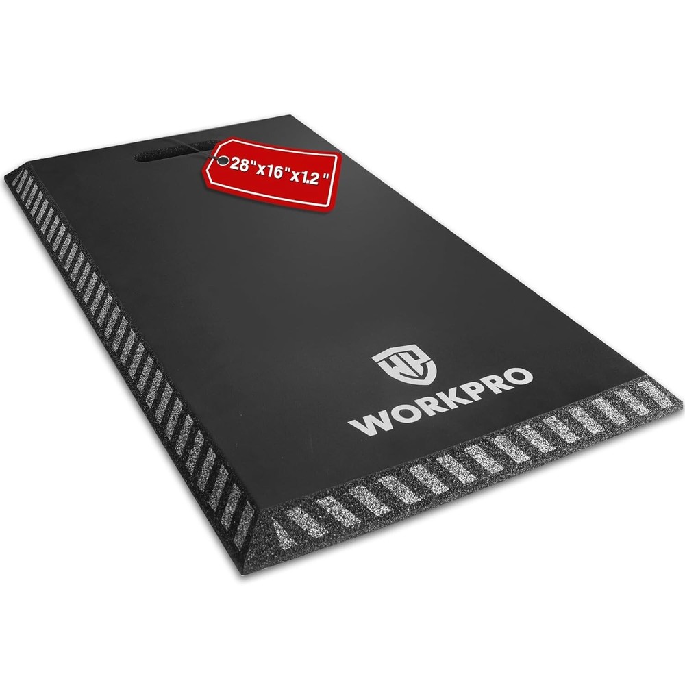 WORKPRO Large Foam Kneeler Mat Extra Thick Kneeling Pad Waterproof Black Kneepad