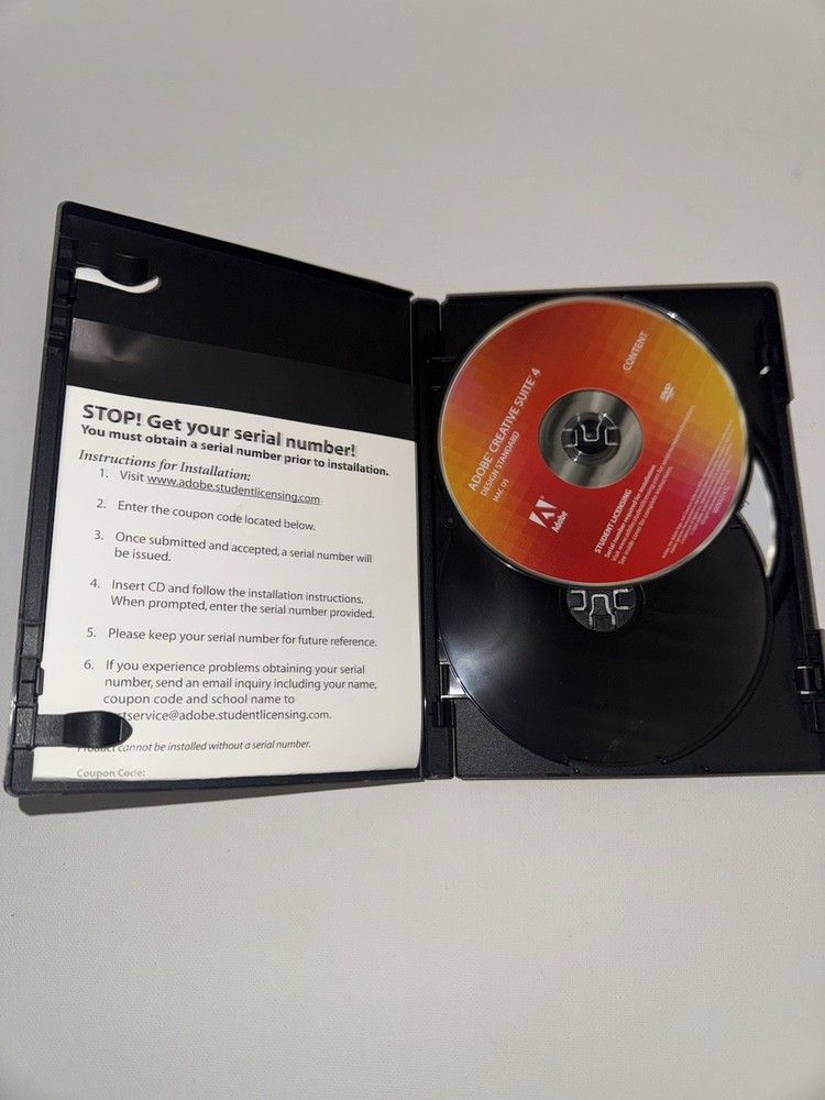 Adobe Creative Suite 4 Design Standard Mac Student Version w/ Discs & Manual