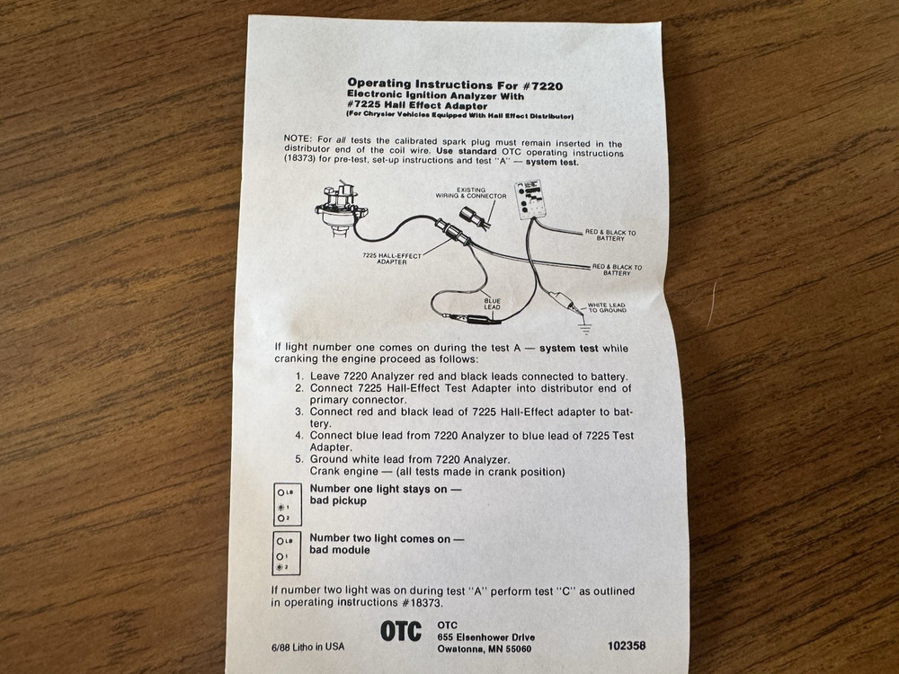 OTC 7220K Electronic Ignition Analyzer Tester