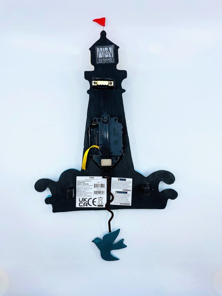 Allen Designs Studio Wall Clock: Augie's Light Lighthouse
