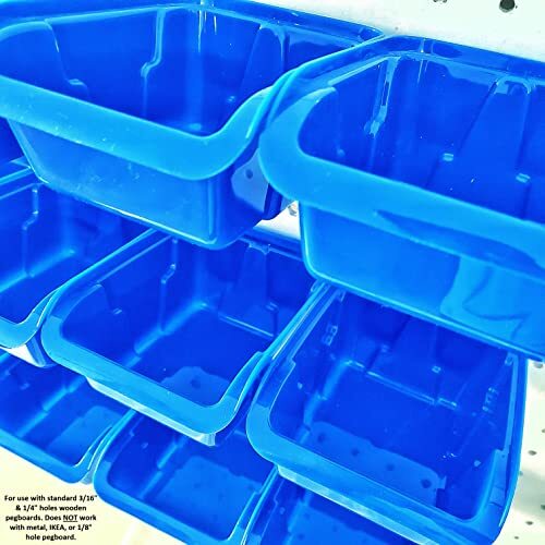 12 Pack Removable Pegboard Bins with Hooks Wall Mounted Storage Bins Organizer