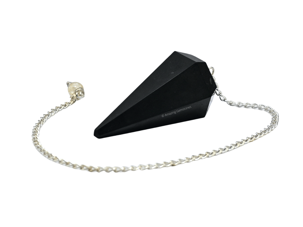 Shungite Dowsing Crystal Pendulum