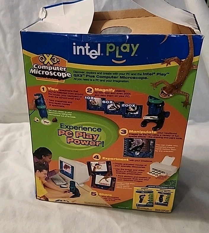 Intel Play QX3+ Computer Microscope 8 & Up includes an activity guide book