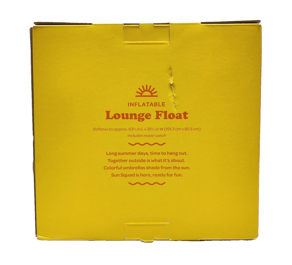 Sun Squad Inflatable Lounge Pool Float w/ Headrest and Cup Holder
