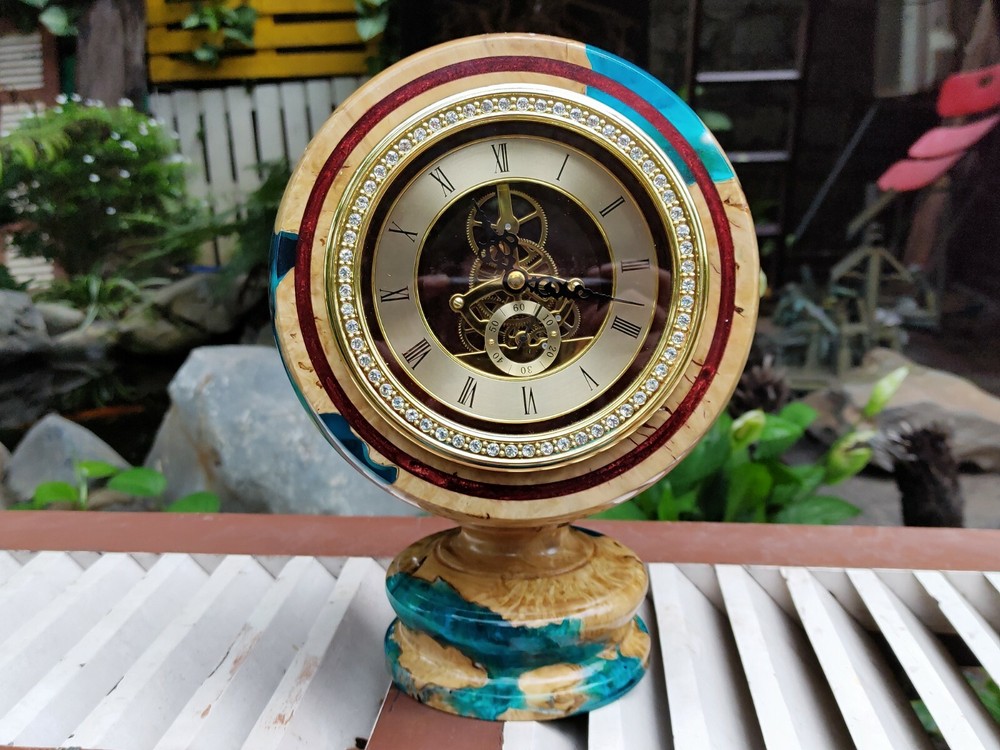 Decorative Handmade Epoxy Clock high quality ,epoxy mantel clock,decor clocks