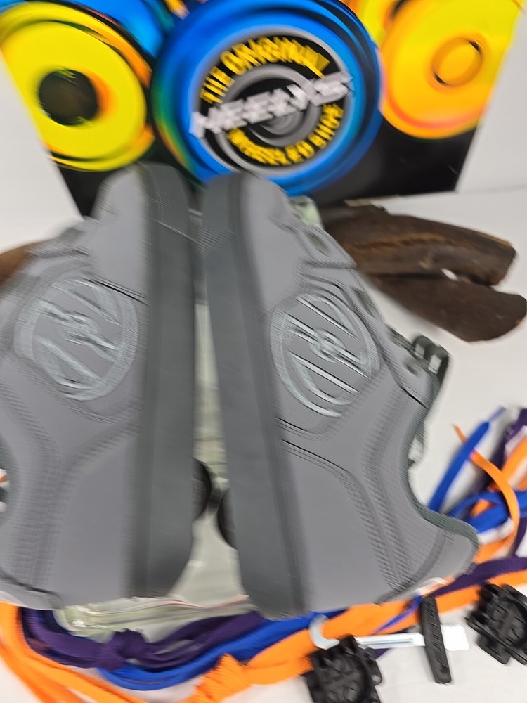 Heelys Motion plus Triple Charcoal Shoe Strings X 4 Tools Heel Cap Box New