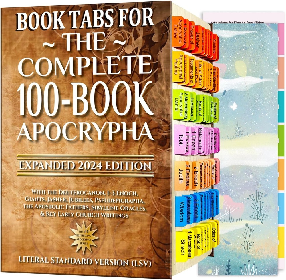 Index Tabs for The Complete 100-Book Apocrypha,2024 Edition 72 Color Coded...