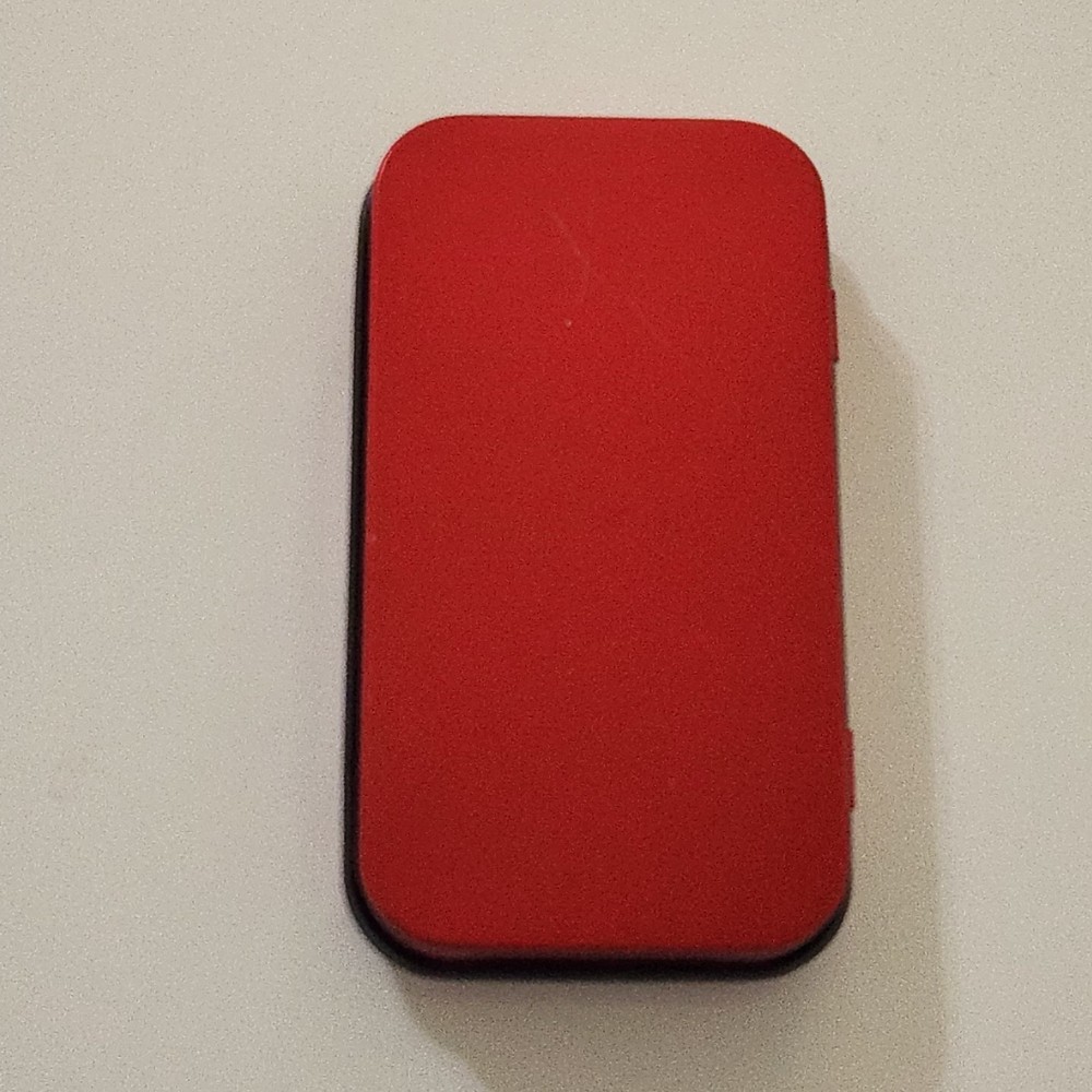 Mirrored Tin Rectangle Red Size 2.5 x 4.25" Empty Storage Box (J)