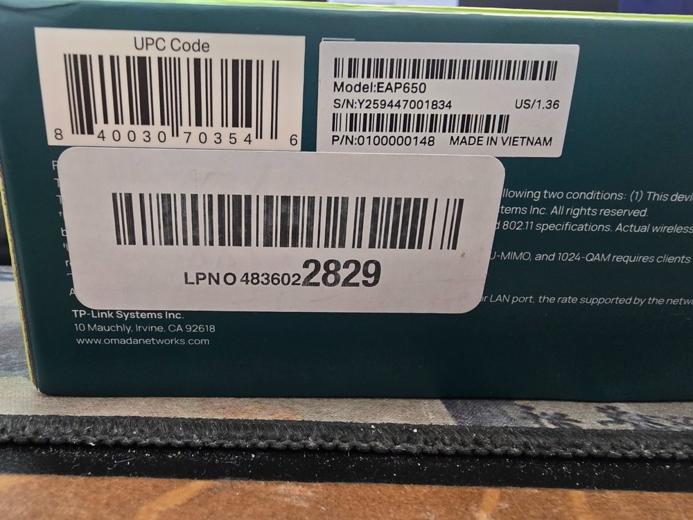 TP-Link AX3000 (EAP650) Ceiling Mount Wireless Access Point