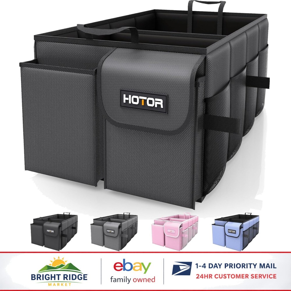 Versatile Black Car Trunk Storage with 2 Compartments for Maximum Organization