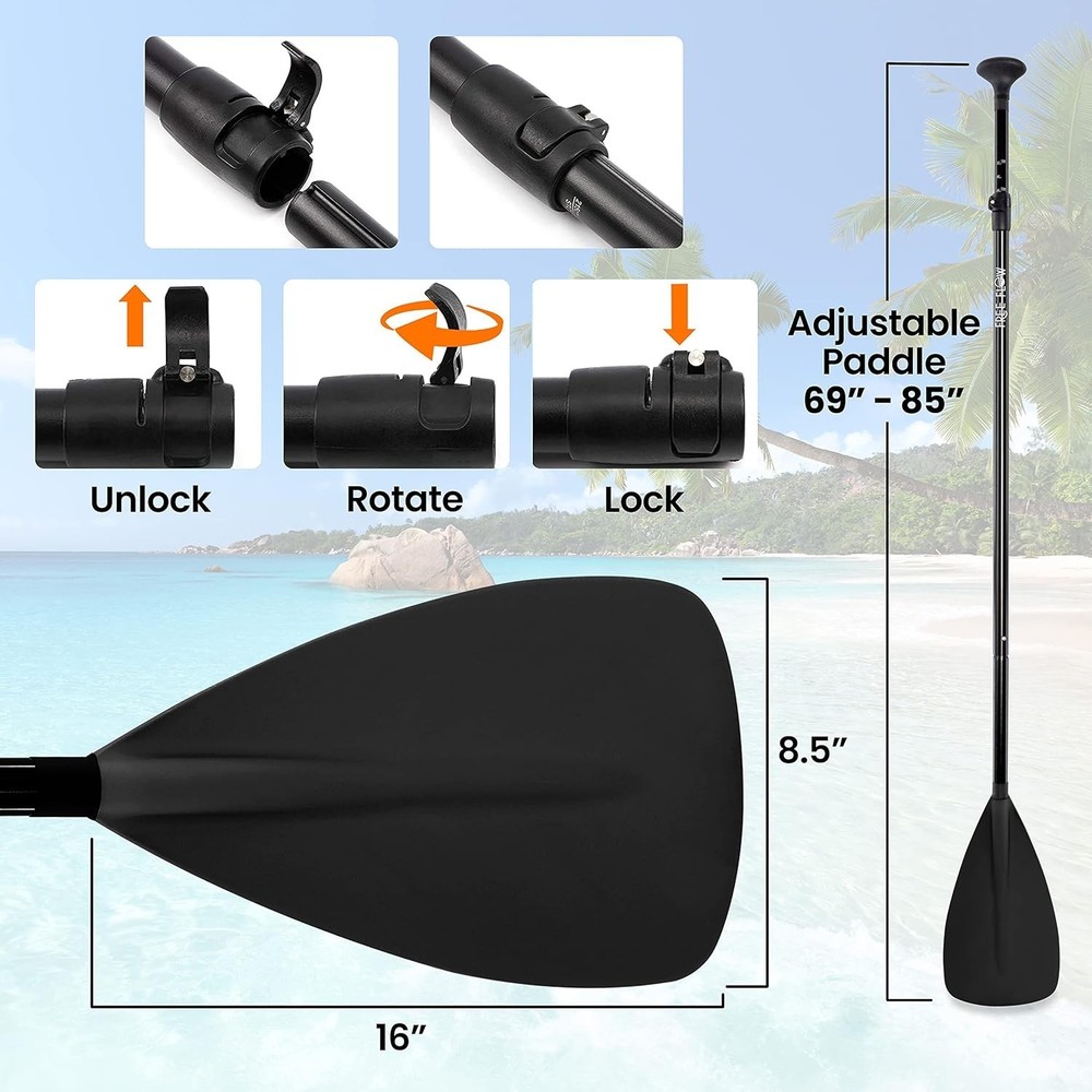 Stand Up Paddle-Board Adjustable Paddle - Adjustable Water Paddle Oar SLSUPB0...