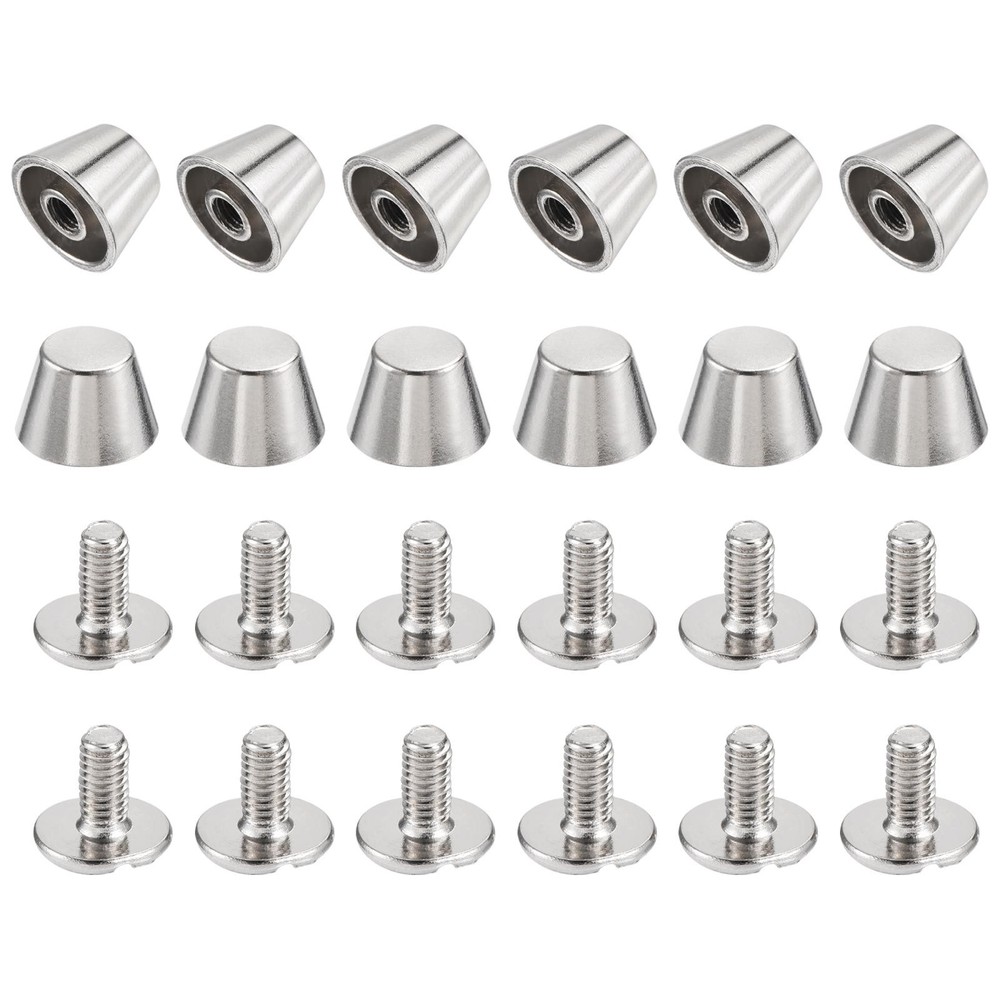 10x7mm Rivet Studs Screw Back Flat Cable Feet Stud Silver Tip 12pcs