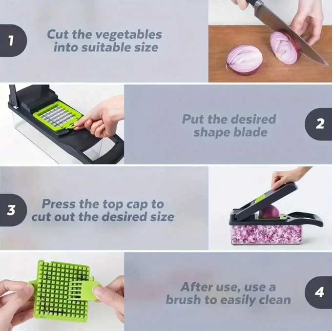 Vegetable Chopper Slicer Cutter with Container & Hand Protector Kitchen
