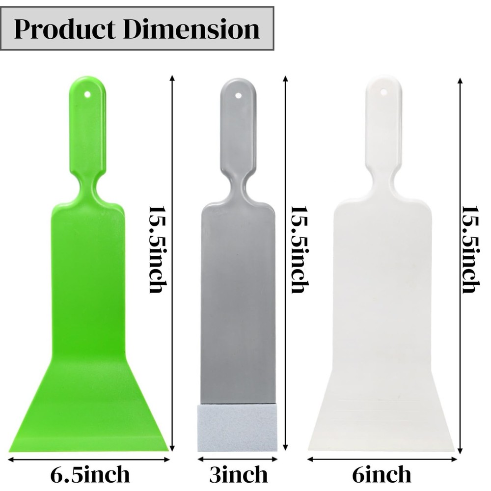ZAVOOS 3 Pieces Window Tint Tools, Long Handle Auto Large, Multicolor