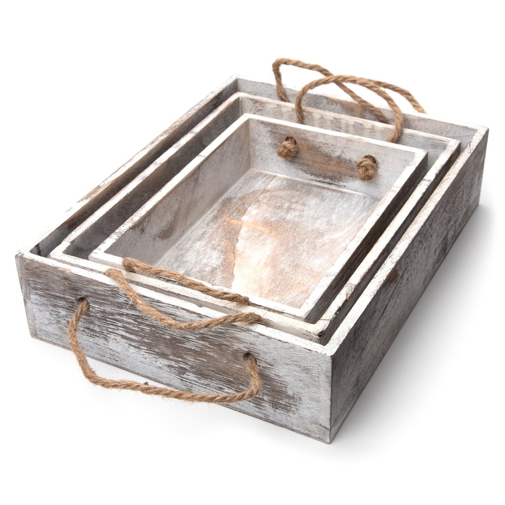 Rectangular Nested Tray Set, 3 Pieces in Multiple Sizes