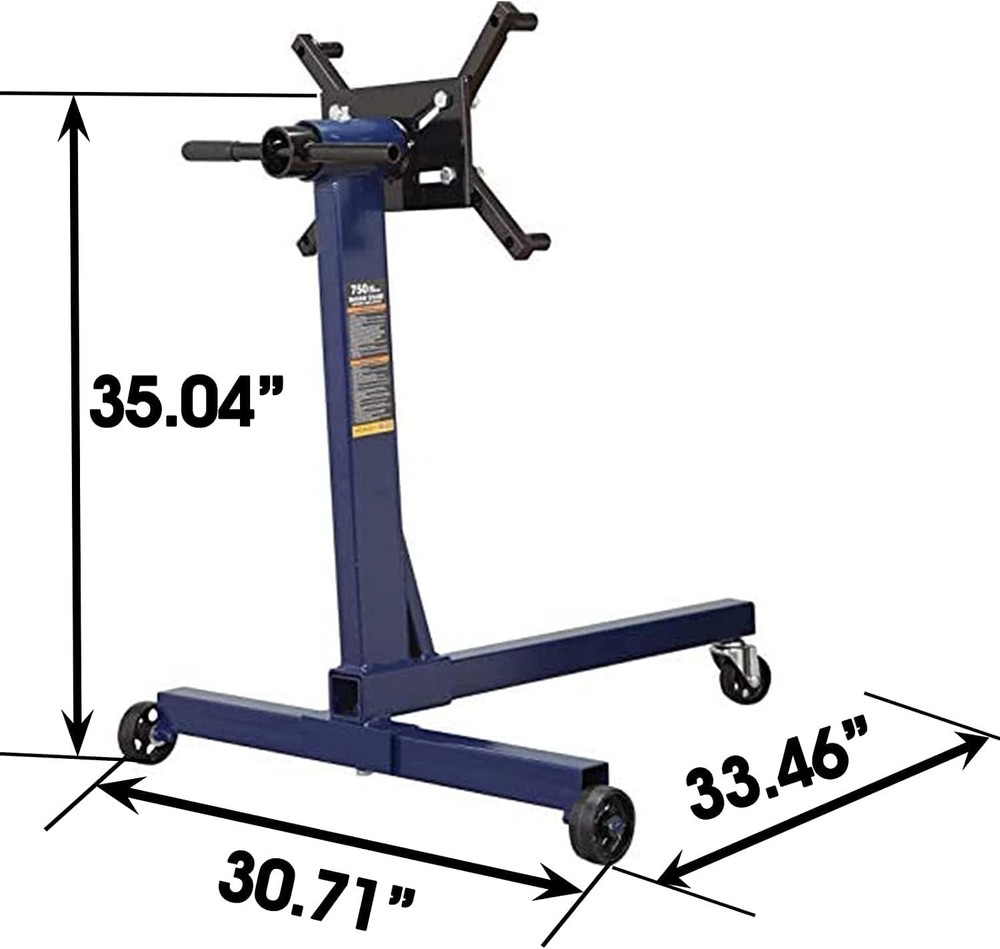 Durable Engine Stand - 750 lb Capacity with Smooth Roll Casters & 360 Rotation