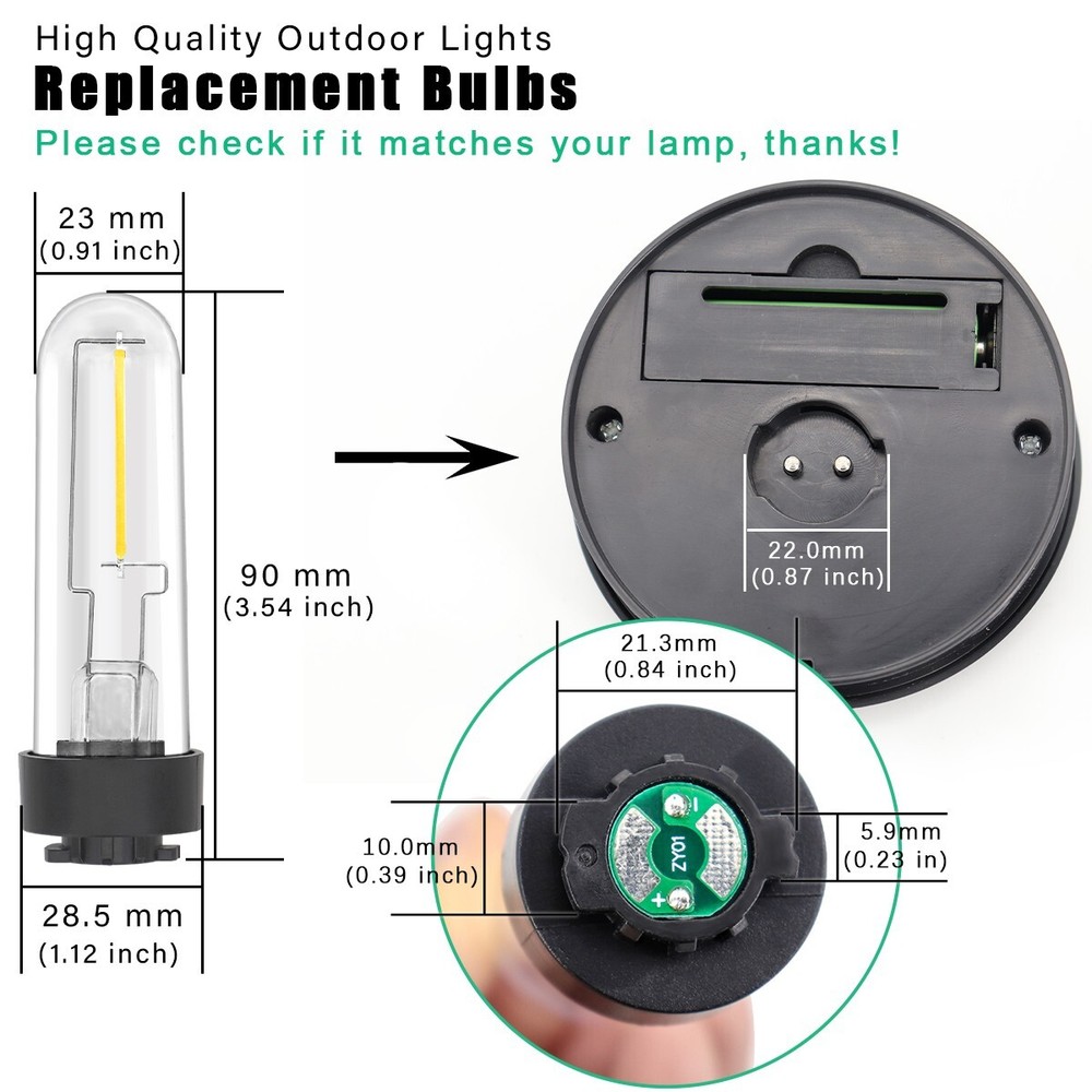 Solar Light Bulb for Hampton Bay Solar Light, 3 Volts Pathway Light Bulb, 1 Pack