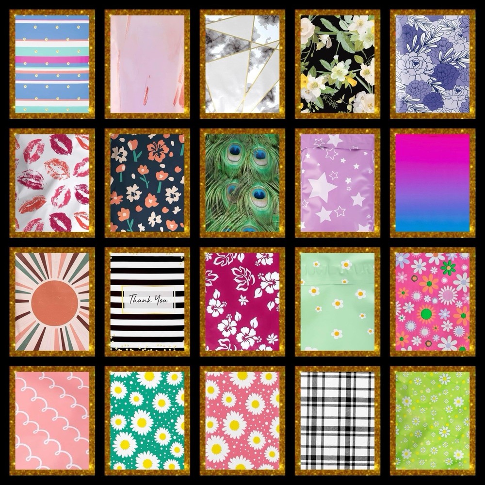 Poly Mailers 6x9 50 UNIQUE DIFFERENT DESIGNS