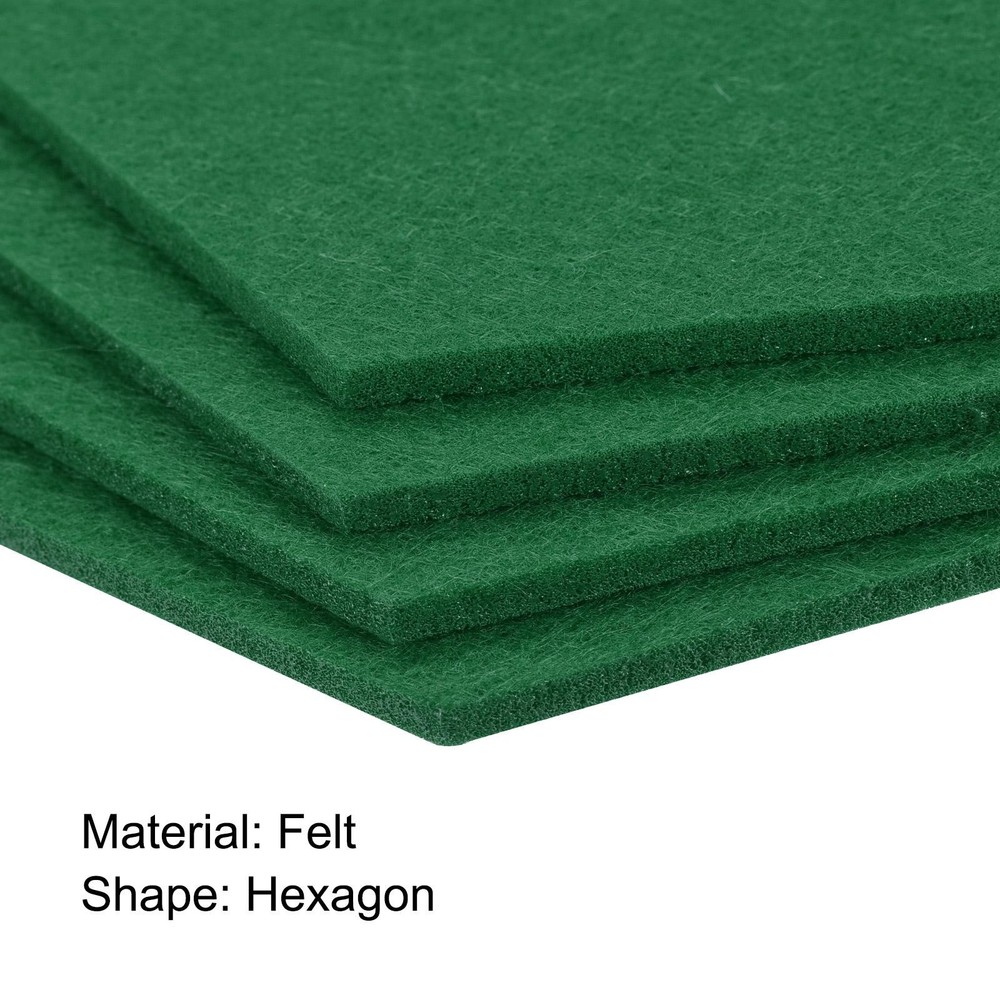 Felt Coasters 4pcs Hexagonal Green Tampons