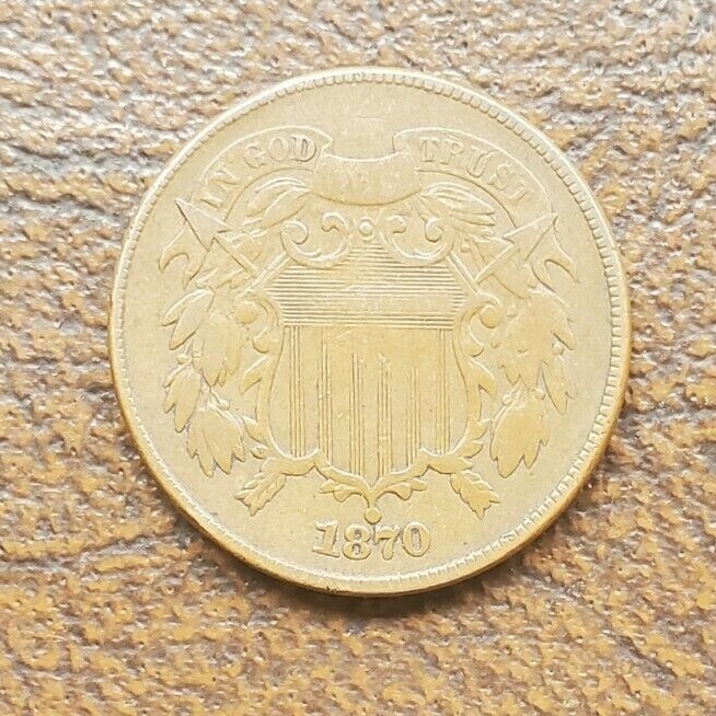 1870 2¢ Two Cent Piece VF E037