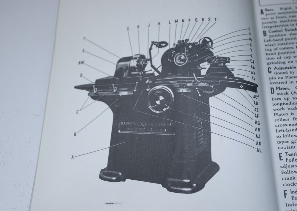 Barber Colman HRS Sharpener Operational Manual 1938