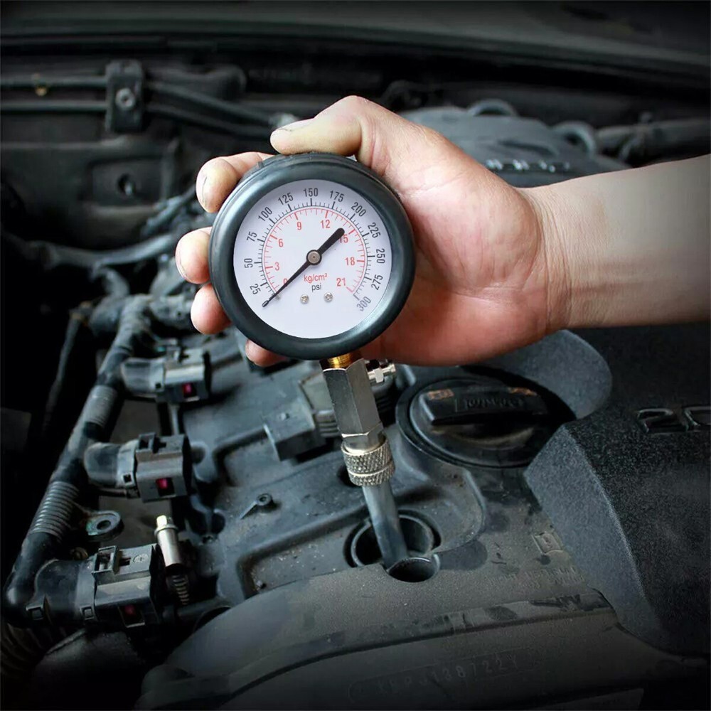 8 PCS Petrol Engine Cylinder Compression Tester Kit Gauge Tool Automotive W/ Box