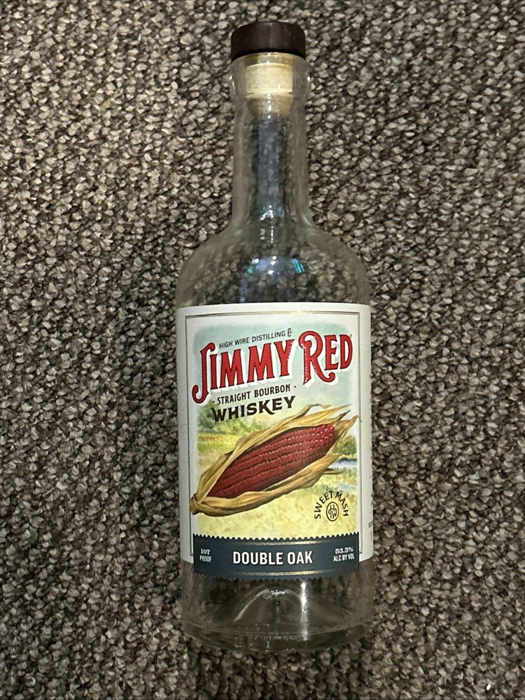 Jimmy Red EMPTY Bourbon Bottle. HighWire distillery. BATCH ONE.