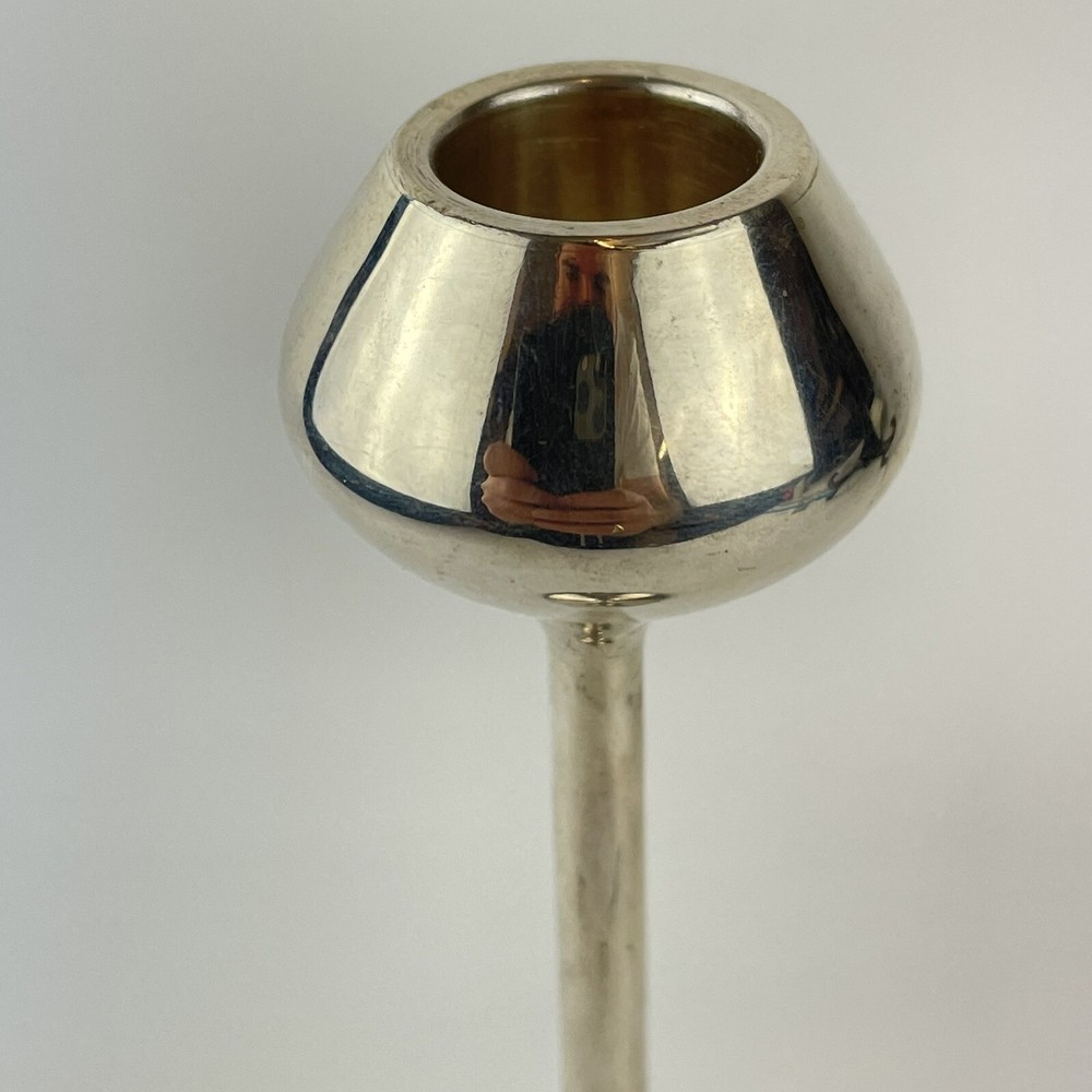 Vintage Spanish Silver Textured Bud Candlestick 23.5cm
