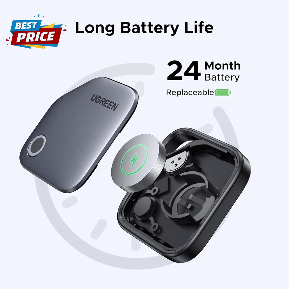 Finetrack Air Tracker Tags (Ios Only) 4 Pack, 2-Year Replaceable Battery Bluetoo