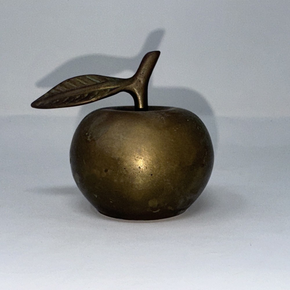 Vintage Solid Brass 3" Teacher's Apple Bell