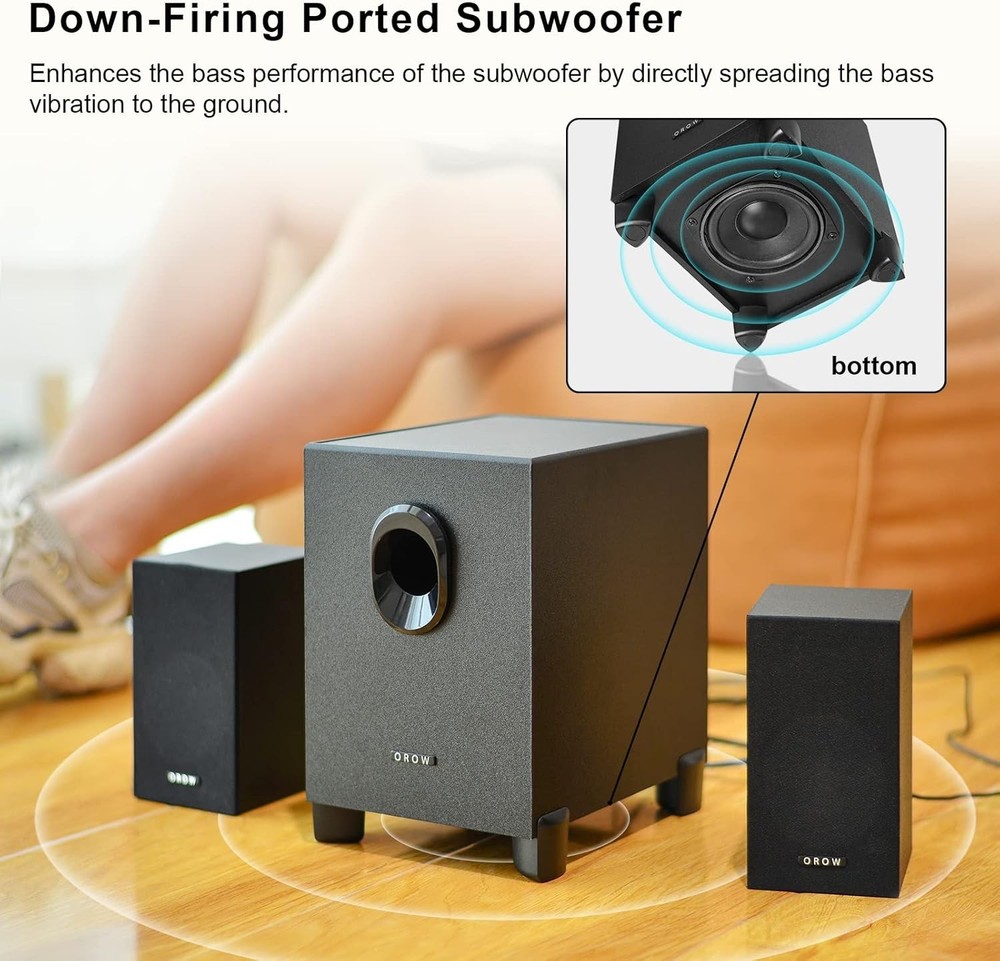 OROW USB-Powered 2.1 Subwoofer Speaker System
