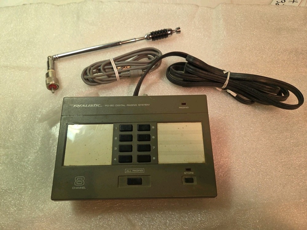 REALISTIC PG-80 DIGITAL PAGING SYSTEM WITH ANTENNA & CORDS