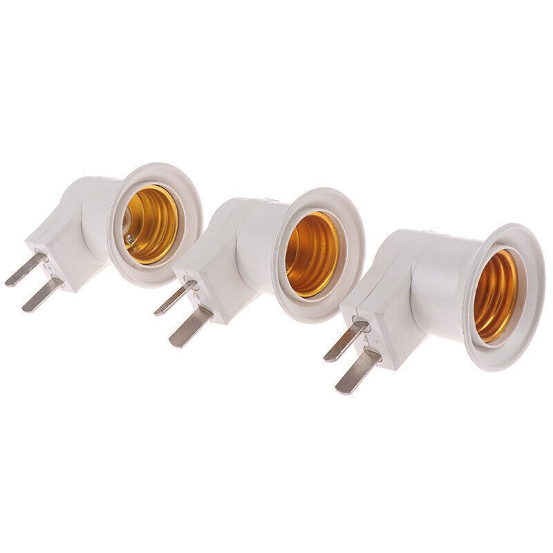 3pcs E27 Light Bulb Socket Holder Plug-in Adaptor Screw Base Lamp Wall US Plug