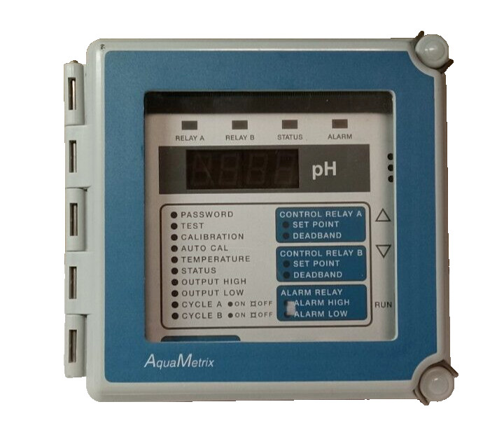NEW AQUAMETRIX pH ANALYZER CONTROLLER 0-14 pH 5 AMP 120 VAC 8 VA 2200P