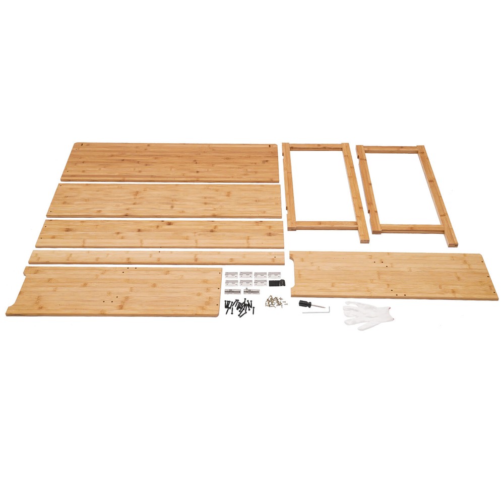 Folding Computer Desk, Modern Writing Table &Storage Shelf Home Office Work Desk