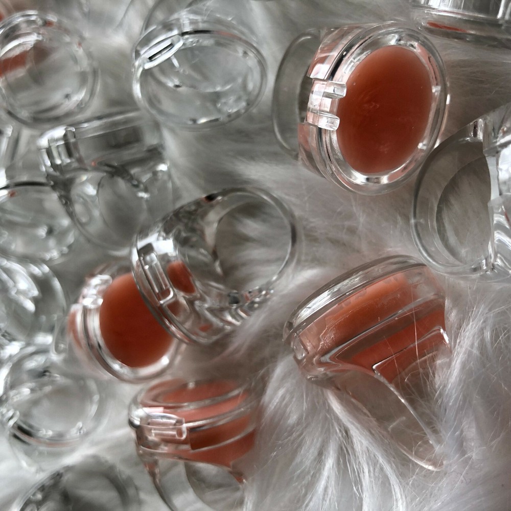 Bulk Lot 100 Empty Plastic Lip Balm Rings 9680