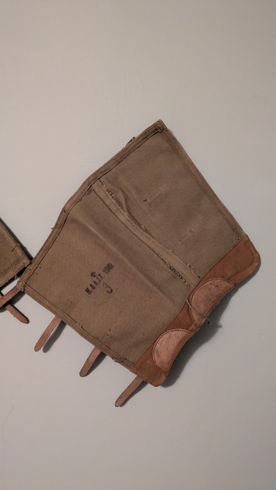 Original WW2 British Army 37 Pattern Spats Dispatch Gaiter Pair - 1944 Dated