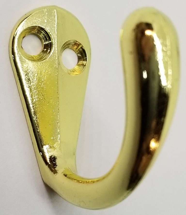 1.5" BRASS Small Jewelry Hook Front Mount Single shirt jacket hat brass tiny cas