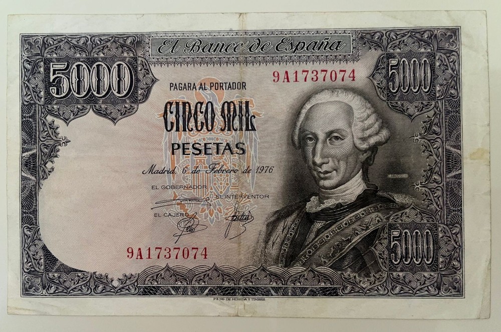 Billete de 5000 pesetas de España