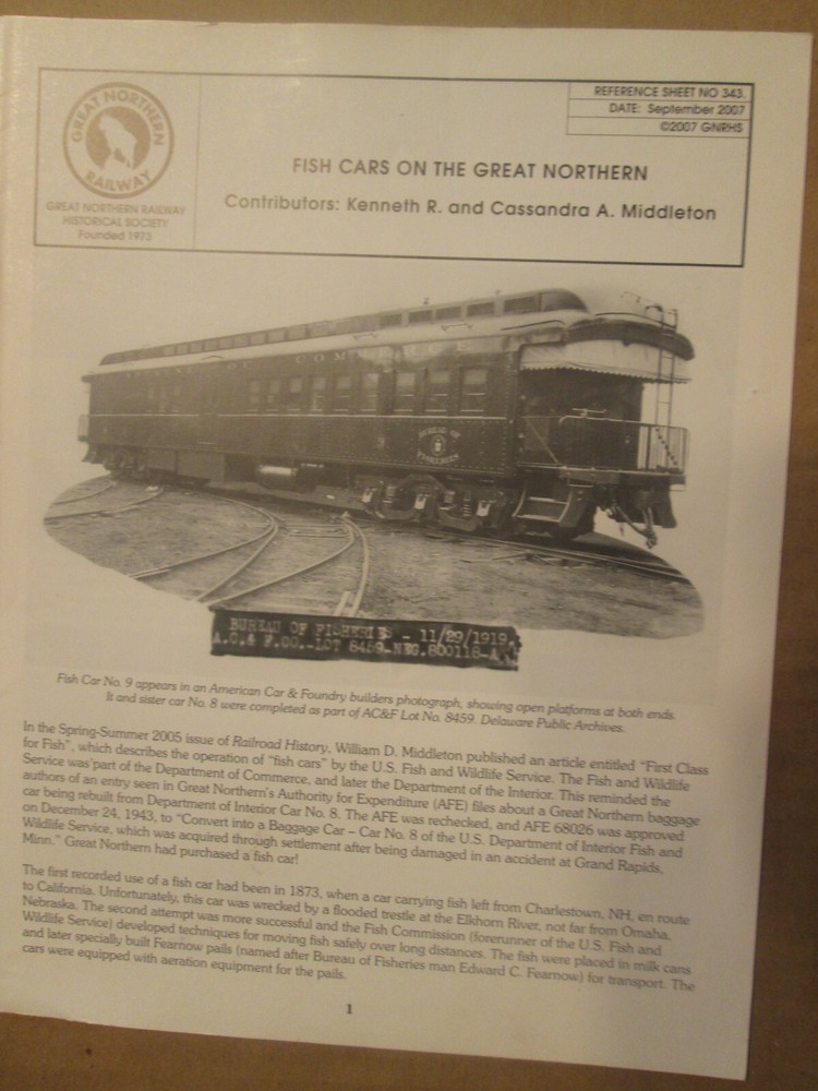 Great Northern Goat Reference Sheet 343 Fish Cars