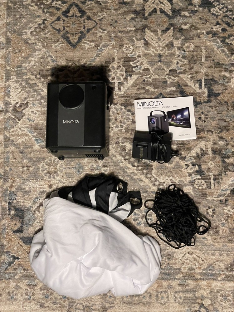 Minolta MN674 Portable Mini Projector HD Bundle Pack With 100" Screen
